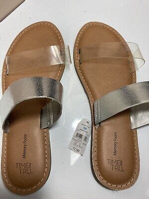 Enter, the double-buckle <b>Time</b> <b>and Tru</b> Platform Footbed Sandals ($17), with. . Time and tru shoes memory foam
